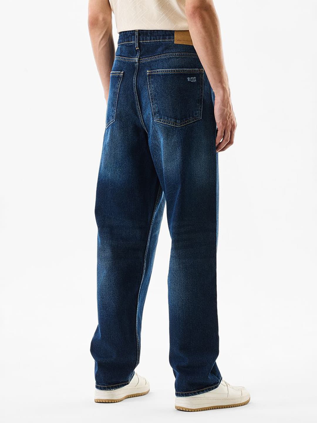 SNITCH - Men Snitch Blue Pure Cotton Mid-Rise Relaxed Fit Jeans