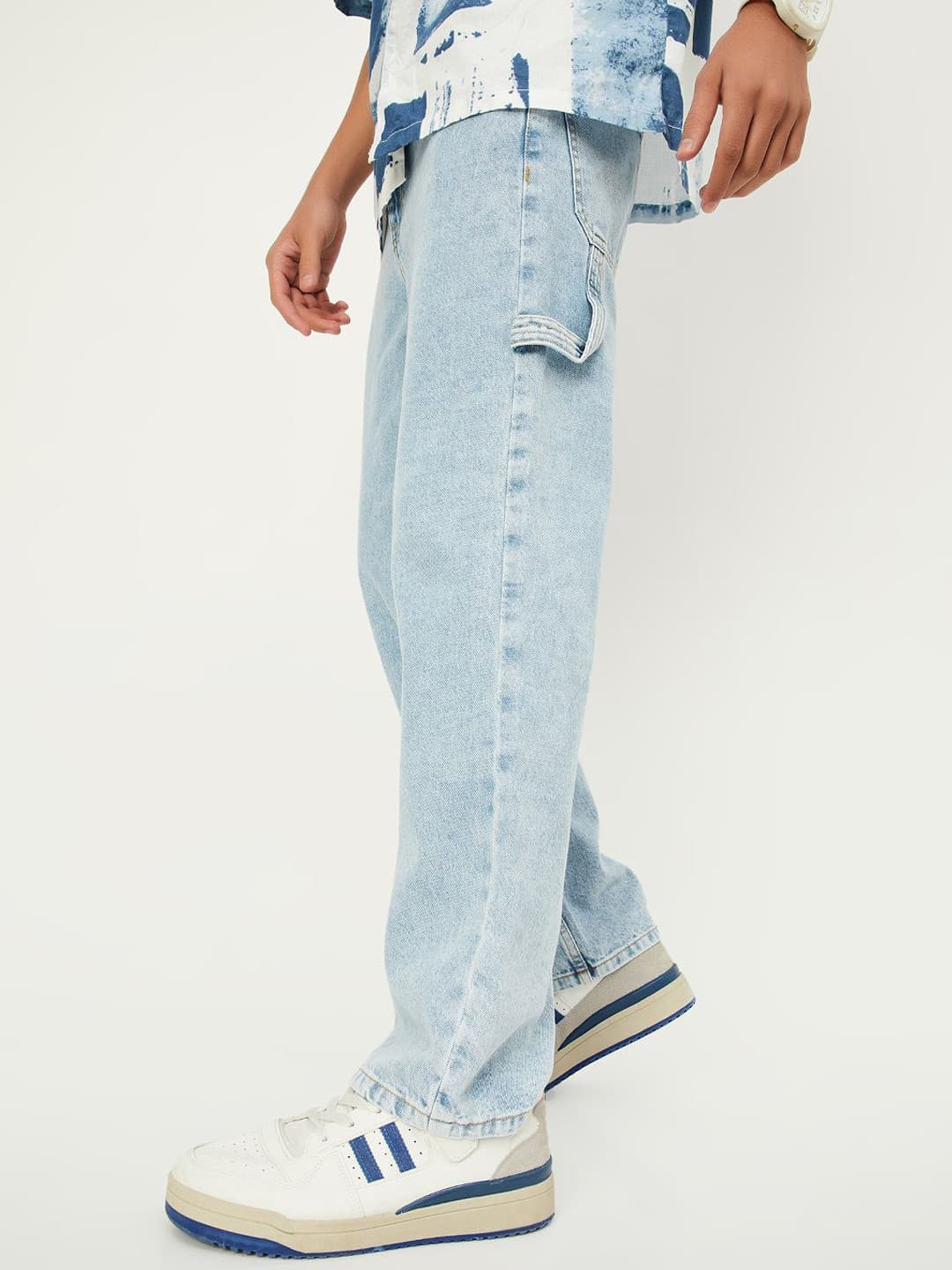 MAX - Boys Regular Fit Mid-Rise Highly Distressed Heavy Fade Jeans